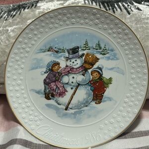 Holiday Snowman Decorative Plate